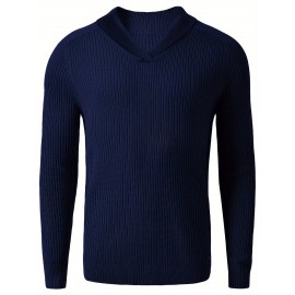 Vintage Men's Shawl Collar Sweater Casual Loose Knit Pullover