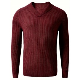 Vintage Men's Shawl Collar Sweater Casual Loose Knit Pullover