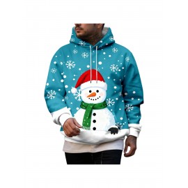 Fleece-Lined Winter Holiday Hooded Sweatshirt - Warm Cozy Pullover Hoodie with Soft, Casual Round Neck Sweater for Christmas, New Year's & Outdoor Activities, Machine Washable (Regular Fit), PLUS SIZE