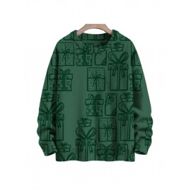 Men'S Winter Coat & T-Shirt - Long Sleeve Round Neck Thermal Base Layer, Olive Green with All-Over Print, Regular Fit Casual & Formal Wear, Warm Layering Top for Cold Weather, Versatile Everyday & Formal Outfits, Durable & Comfortable Men'S Fashion