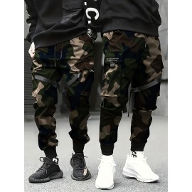 Men'S 3D Printed Camouflage Hoodie - Durable Blend Lightweight Pullover with Adjustable Hood, Long Sleeve Casual Streetwear Sweatshirt for Outdoor Activities & Casual Attire, All-Season Comfortable Men'S Fashion Apparel (Green/Brown), Plus Size