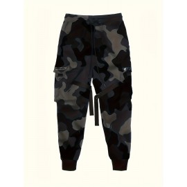 Men'S 3D Printed Camouflage Hoodie - Durable Blend Lightweight Pullover with Adjustable Hood, Long Sleeve Casual Streetwear Sweatshirt for Outdoor Activities & Casual Attire, All-Season Comfortable Men'S Fashion Apparel (Green/Brown), Plus Size