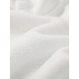 Men'S Loose Fit Sweatshirt - White Pullover with Minimalist Graphic, Soft Polyester Long Sleeve Shirt for Everyday & Formal Wear, Machine Washable Winter Sweater for Men, Sweater, Casual Wear, Korean Fashion, Durable Construction, Printed Top, Streetwear Lovers, PLUS SIZE