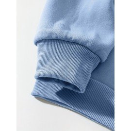 Men'S Loose Fit Sweatshirt - White Pullover with Minimalist Graphic, Soft Polyester Long Sleeve Shirt for Everyday & Formal Wear, Machine Washable Winter Sweater for Men, Sweater, Casual Wear, Korean Fashion, Durable Construction, Printed Top, Streetwear Lovers, PLUS SIZE