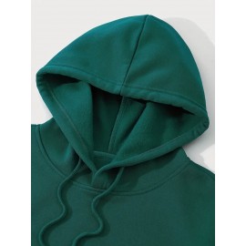 Men's Casual Hooded Sweater with Logo & 1985 Print - Oversized Brown Hoodie, Loose Fit Long Sleeve Pullover, Vintage Lettering, Machine Washable for Spring/Fall Layering (No Transparency), PLUS SIZE