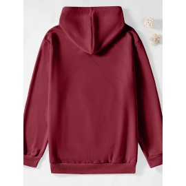 Men'S Plus Size Hoodie - Navy Pullover Sweatshirt, Regular Fit Long Sleeve Hooded Sweater for Everyday & Formal Wear, Soft Knit Fabric with Slight Stretch - Big & Tall Friendly