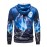 Men'S Moonlit Wolf Howl 3D Print Hooded Zip-Up Sweatshirt - Deep Blue Wolf Pack & Snow Mountain Night Sky Design, Loose Fit Casual Outdoor Winter Wear, Full-Zip Hoodie for Camping & Hiking, Durable 3D Print Graphic Apparel, Plus Size