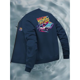 Men's Plus Size Casual Fashion Print Pocket Jacket, PLUS SIZE, Everyday Jacket, Lightweight Cover-Up, Plus Size Jacket, Random Print Design, Easy Care Fabric, Usage Scenario/Occ, Big And Tall Men