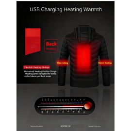 Men's Plus-size Heated Hooded Coat for Winter -25th District A Multi-zone Heating Jacket Suitable for Sports, Mountaineering, Skiing And Outdoor Activities, with Unisex Styles for Both Men And Women, PLUS SIZE, Cold Weather Gear, Sporty Design