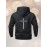 Men's Oversized Hooded Jacket with Jesus Is King Graphic Print - Navy Blue Heavyweight Polyester Coat, Full-Zip Casual Streetwear for All Seasons, Machine Washable Christian Faith Statement Apparel, PLUS SIZE