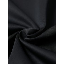 Plus Size NO DAYS OFF College Style Comfy Stand Collar Jacket - Slightly Stretch Stylish Zip Up For Autumn & Winter