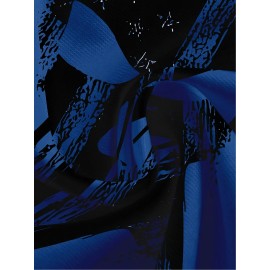 Men's Patriotic 3D Skull Print T-Shirt, Oversized Royal Blue Casual Summer Top with American Flag Design, Crew Neck Short Sleeve- Ideal Valentine's Day Gift for Boyfriend, Skull American Flag Clothing, Large Size, PLUS SIZE