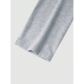 2pcs Men's Heavyweight 95% Polyester/5% Spandex Oversized Long Sleeve T-Shirt Set - Soft Stretch Round Neck Casual Layering Shirts in Green & Grey, Solid Color Winter Warmth, Comfortable Casual Attire, Plus Size Available (Machine Washable) - Ideal for Fall & Winter Layering Essentials (Casual & Formal Outfits) - Versatile Matching Outfits for Men, Relaxed Fit, Durable & Easy Care, Long Sleeve T Shirts for Men, Mens Plus Size T Shirt, Printed T Shirts for Men, PLUS SIZE