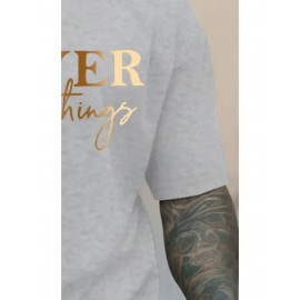 Men's Oversized Big & Tall Light Grey T-Shirt with Inspirational 