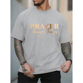 Men's Oversized Big & Tall Light Grey T-Shirt with Inspirational 
